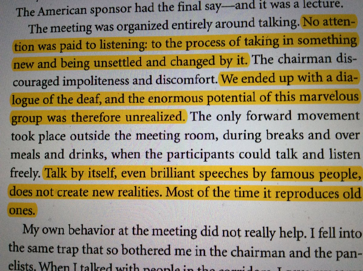 ByronErnest's tweet photo. "Talk by itself...does not create new realities." Find out more in #SolvingToughProblems by @adamkahane. #leadership #edleadership https://t.co/YwlLOVlaKv