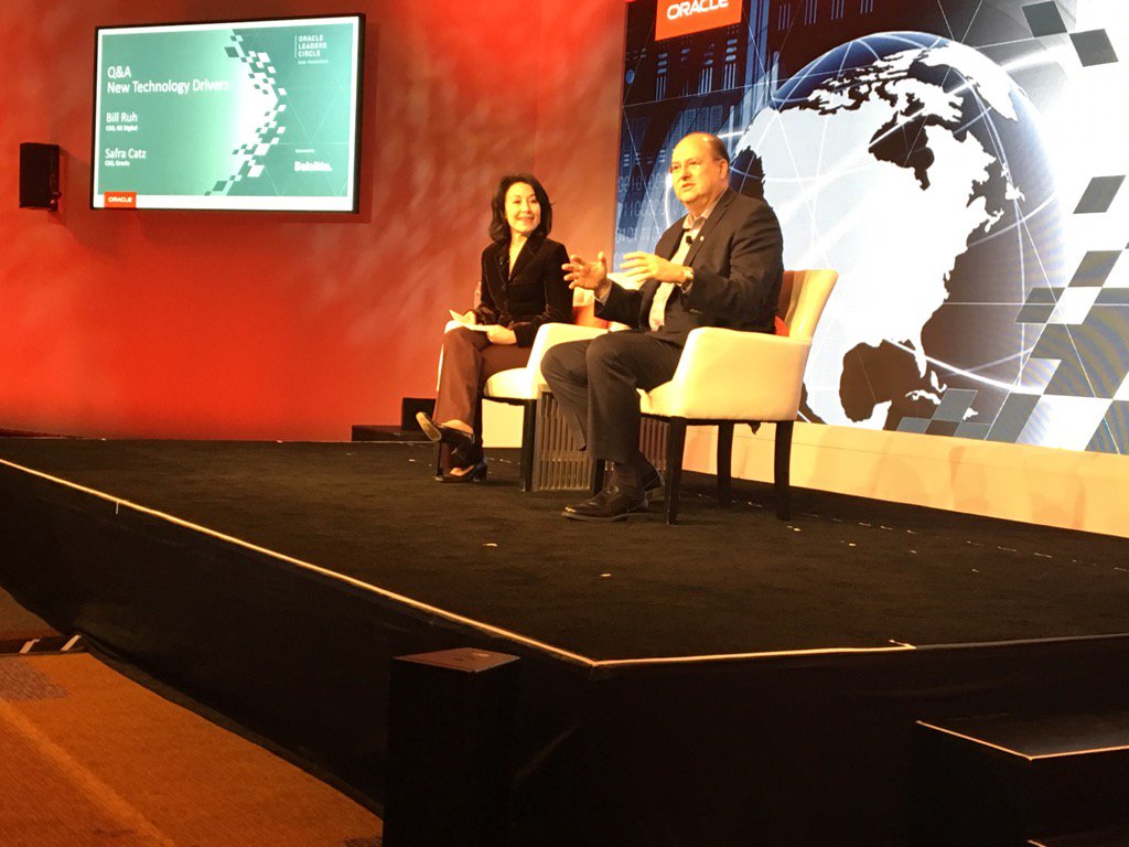 bill_ruh's tweet photo. Great chat with Safra Catz today #oow16 #digitaltransformation #IndustrialInternet https://t.co/KLH1br9wfL