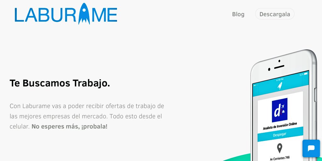 laburame's tweet photo. Actualizamos la web 💥. Si. nuestra portada para alumnos y empresas que quieren lograr esa conexión que #Brangelina ya no tiene 😢 https://t.co/QQvZB5AaEA