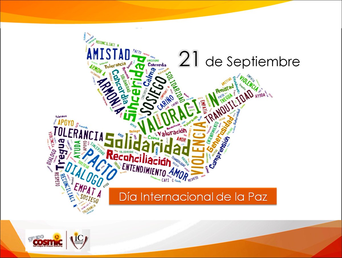 InstitutoCosmic's tweet photo. La paz es un estado que deseamos y buscamos todos, y una condición muy necesaria  #DiaInternacionalDeLaPaz https://t.co/xYsNQum0Lm