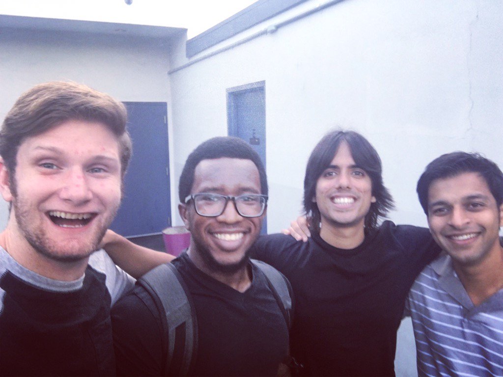 DreamAliveMusic's tweet photo. Our bassist is back from Sweden! We missed him so. Now rehearsal and #newmusic begins #rocknroll #rehearsal #Tours https://t.co/UR8I5weSdV