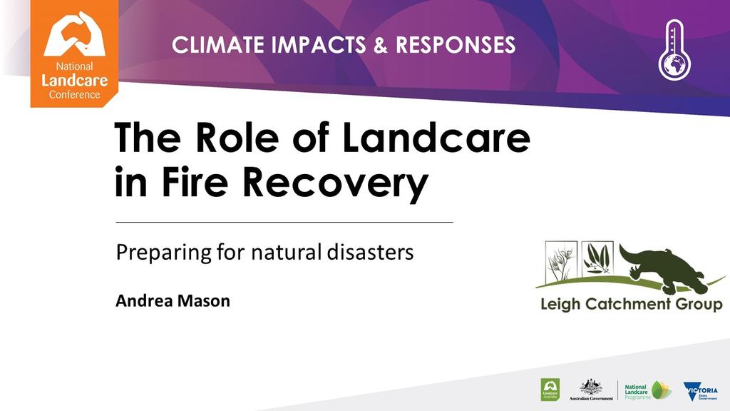 Leighcatchgroup's tweet photo. Missed Andrea's presentation #fire #recovery #landcareconf16? https://t.co/D2SAnAg7h3 https://t.co/qtKraAPEwq