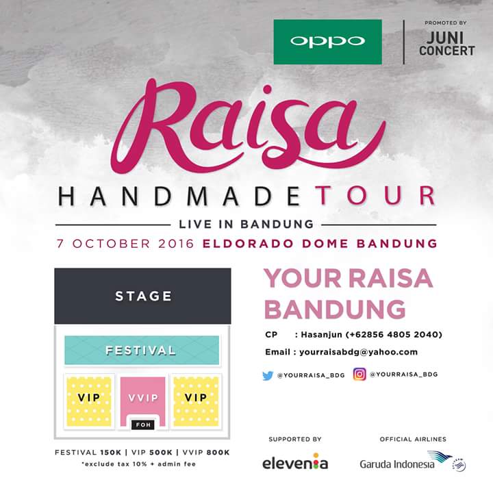 raisa6690's tweet photo. ini detailnya untuk semua official offline ticket box #OPPOxRaisa di bandung ya! https://t.co/5dfuEJXoJ1
