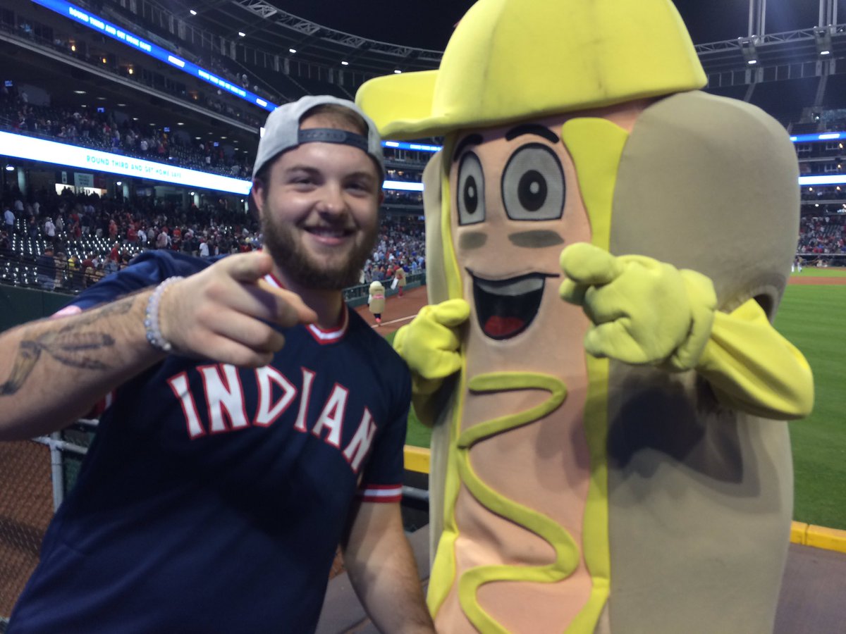 beasterpup's tweet photo. Me and my boy Mustard at the @Indians game tonight #RollTribe #MagicNumberis5 https://t.co/EEuRSb75bD