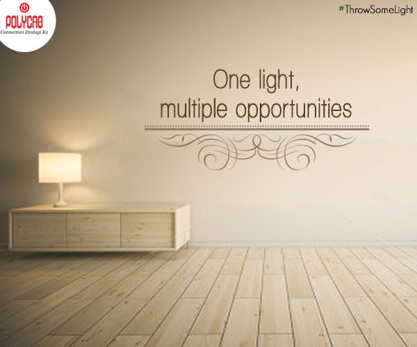 PolycabIndia's tweet photo. When placed correctly, minimum light can illuminate the whole room perfectly. #ThrowSomeLight #SaveElectricity https://t.co/2iQ5cMHhQ5