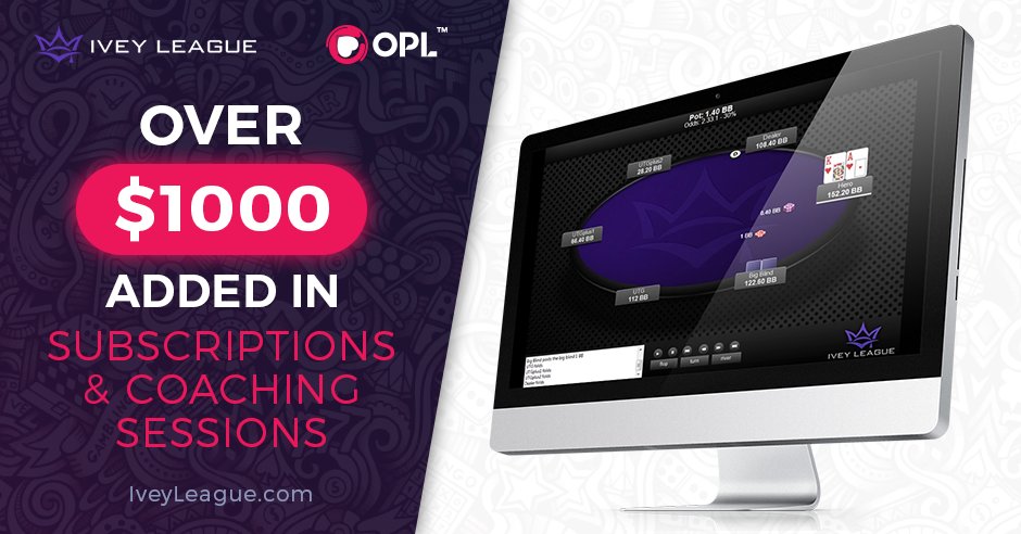 OPokerLeague's tweet photo. $1000 in training subscriptions added by team @philivey to this seasons OPL. Make sure you check out @IveyLeague - https://t.co/IK16ze6HsI https://t.co/43fU7Iihz2
