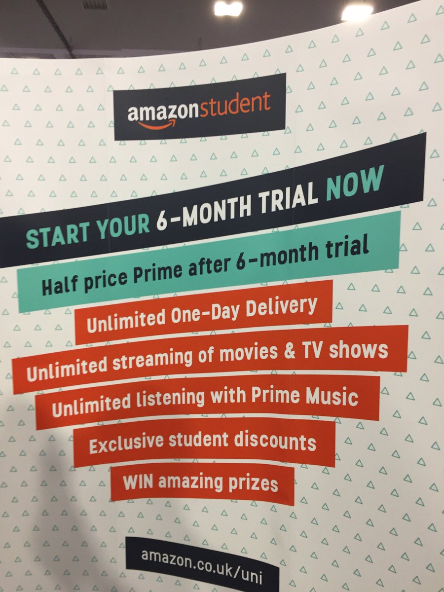 Free 6 month for amazon prime. One day delivery, amazon movies and music. amazon.co.uk/uni 
Code: student5 for £5 voucher if sign up