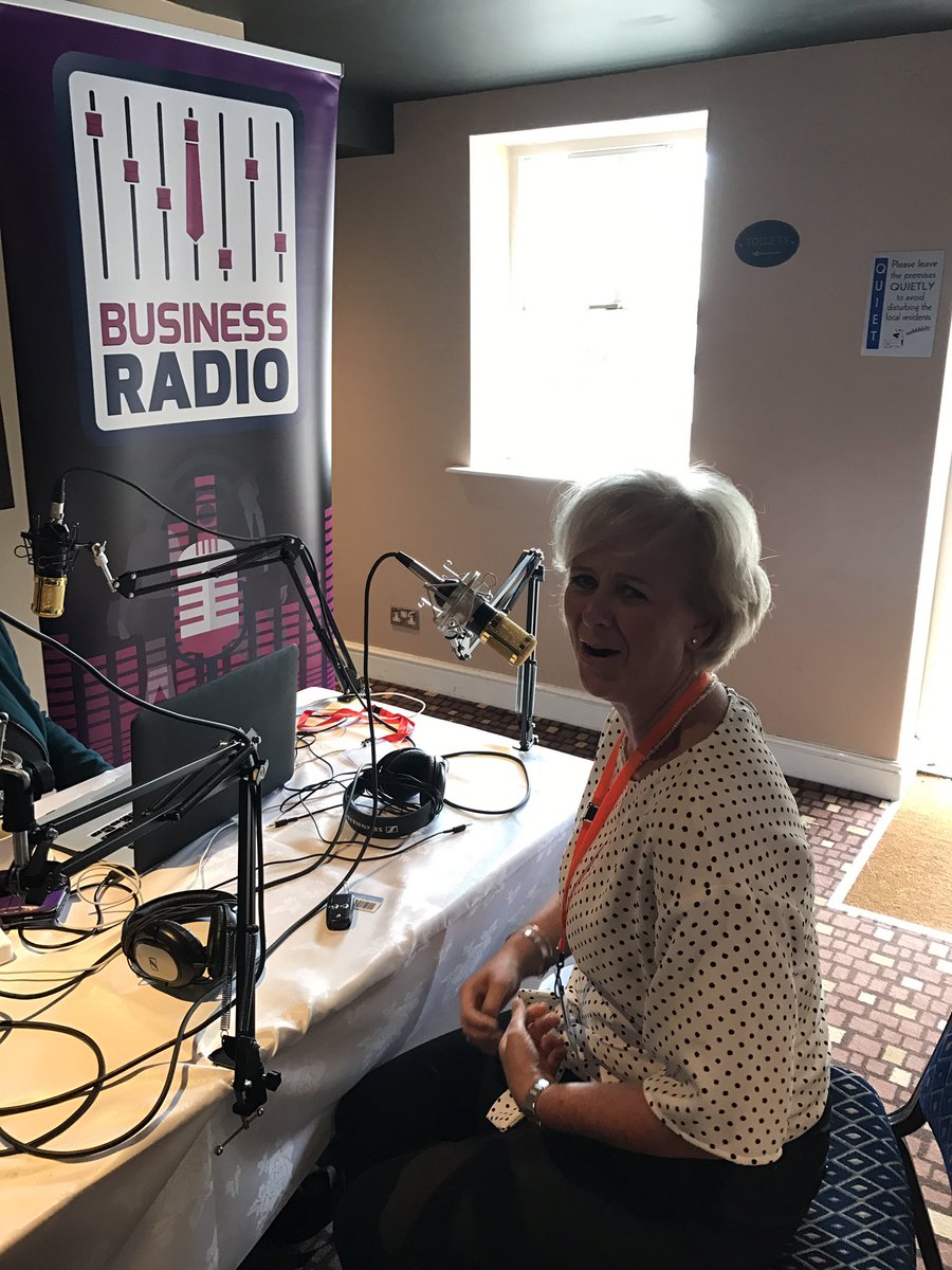 claremannall's tweet photo. Jenny from @CajunHR with her gold bling mic doing a great interview for @businessradio1  at #surbexpo https://t.co/9bOlOjoqvb