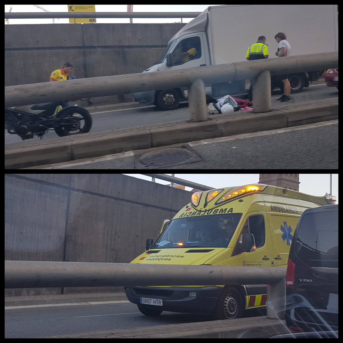 Accident a Gran Via alçada La campana, direcció Llobregat! #equipviari #infotransit @equipviari <a href="/antiradarcatala/">Anti-radar Catalunya</a>