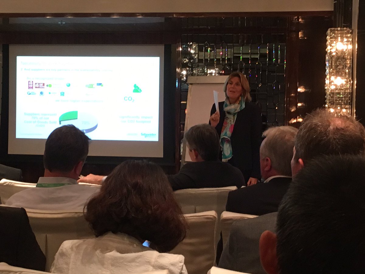 VenFig's tweet photo. It's a necessity to work with our #suppliers on our #sustainability agenda, says @SchneiderElec #purchasing exec. #GSD2016 https://t.co/SkzjWsKt6R
