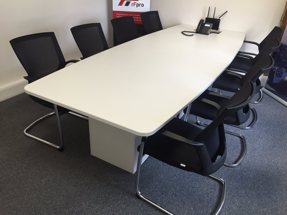 WarrensOffice's tweet photo. Bespoke boardroom table delivered and installed yesterday (in two parts due to limited access) with @Techo_UK Sidiz meeting chairs. https://t.co/xsPM2bpCIB