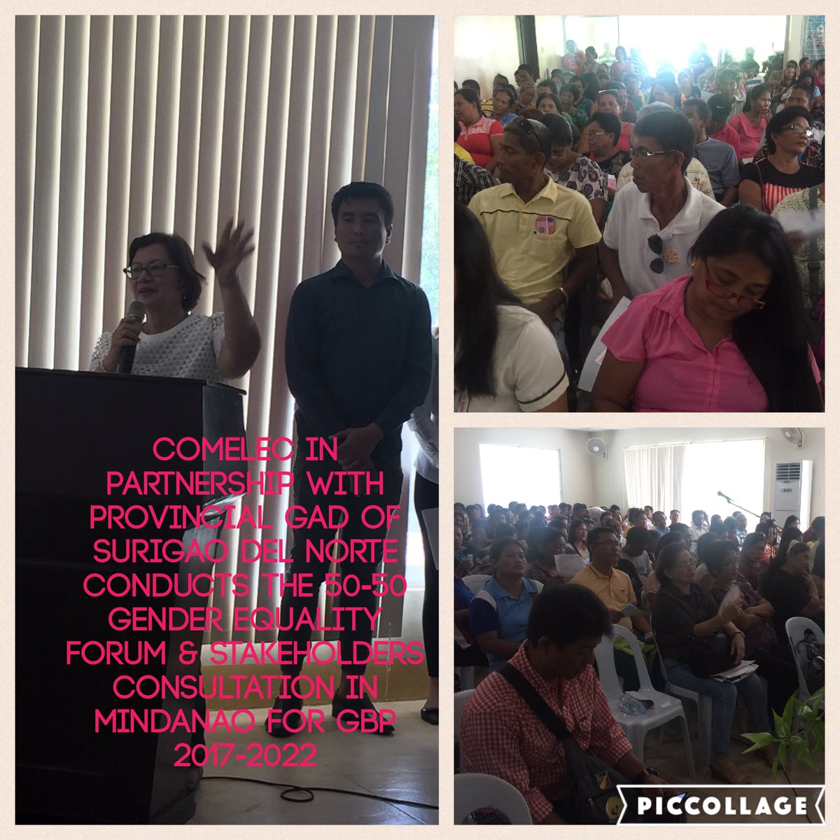 GAD_comelec's tweet photo. Gov. Sol F. Matugas gives her warmest welcome to Comm.Rowena Guanzon and Comelec Officials who came in Siargao and held the 1st GAD Forum. https://t.co/Zr7iwO56pX