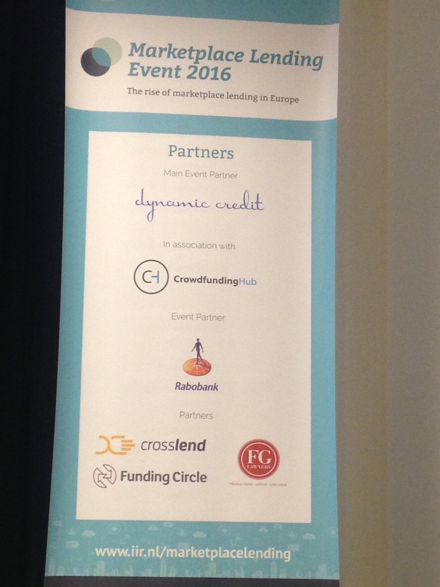 pimdjansen's tweet photo. #mpl2016 @Finnopuntnl @IIR_Finance @Rabobank: latest developments in European Marketplace Lending in BAmsterdam! https://t.co/b7kqRYllh9