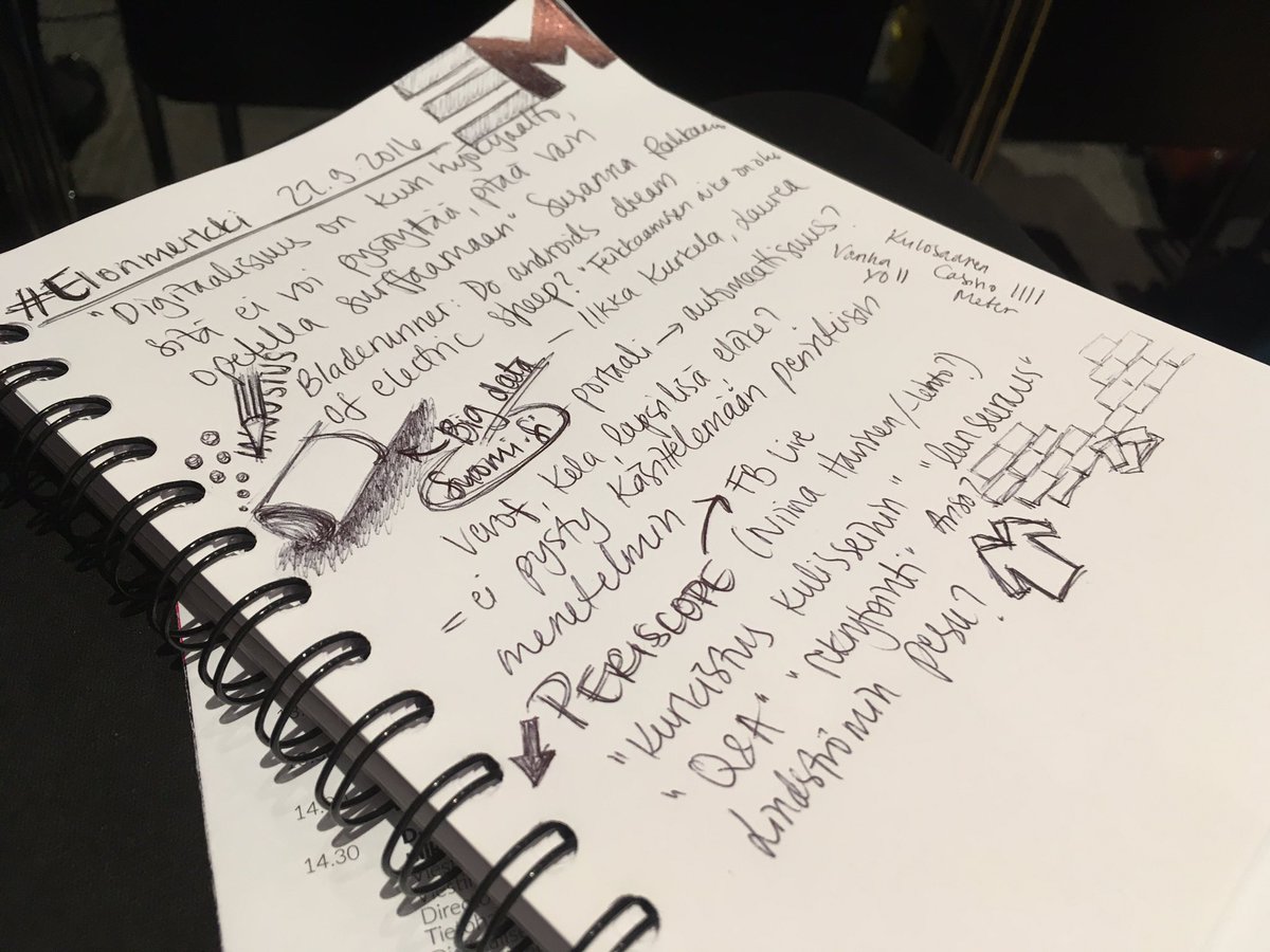 Kynän, aivojen ja sydämen välillä on yhteys, pari muistiinpanoa #elonmerkki tapahtuman aamusta <a href="/IlkkaKurkela/">Ilkka Kurkela</a> #digiloikka #lyijykynä