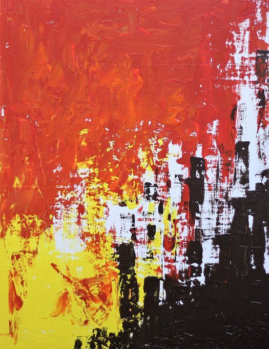 acrylsuk's tweet photo. The humidity of Indian metros in this fierce bright canvas. https://t.co/9d0kPYAljc #oilpainting #contemporaryart https://t.co/v3ulU6R1nA