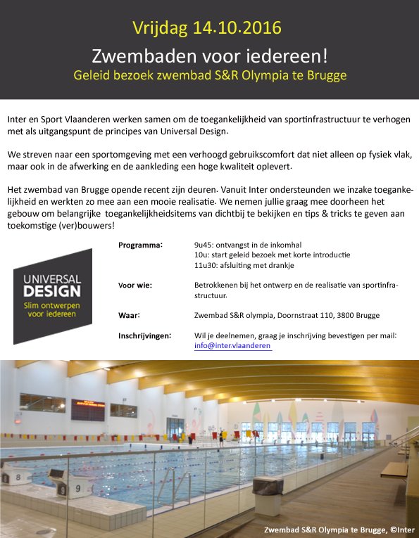 bartvermandere's tweet photo. Hoe #UniversalDesign is een #toegankelijk #zwembad? Samen met #SportVlaanderen organiseren we een rondleiding in #SROlympia Brugge #weekUD https://t.co/FGIk4E9QTc