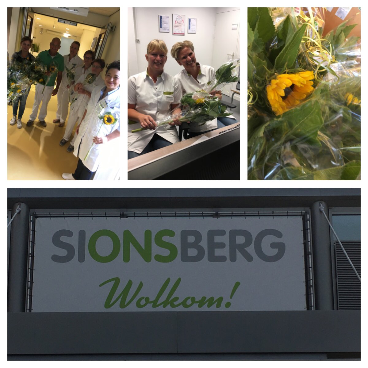 "Zorg dichtbij Dokkum"alle medewerkers <a href="/Sionsberg/">Sionsberg</a> voorzien van zomaar een zonnebloem. Als steun namens ALLE medewerkers Jumbo Dokkum.