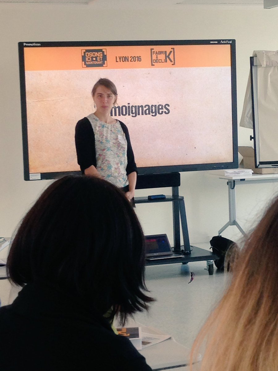 FDKLyon's tweet photo. Et c'est au tour d'Arianne de @Anciela de témoigner de son rôle d'animatrice du parcours Demain la transition à la #fdk2016 :) https://t.co/BPoI26bPrI