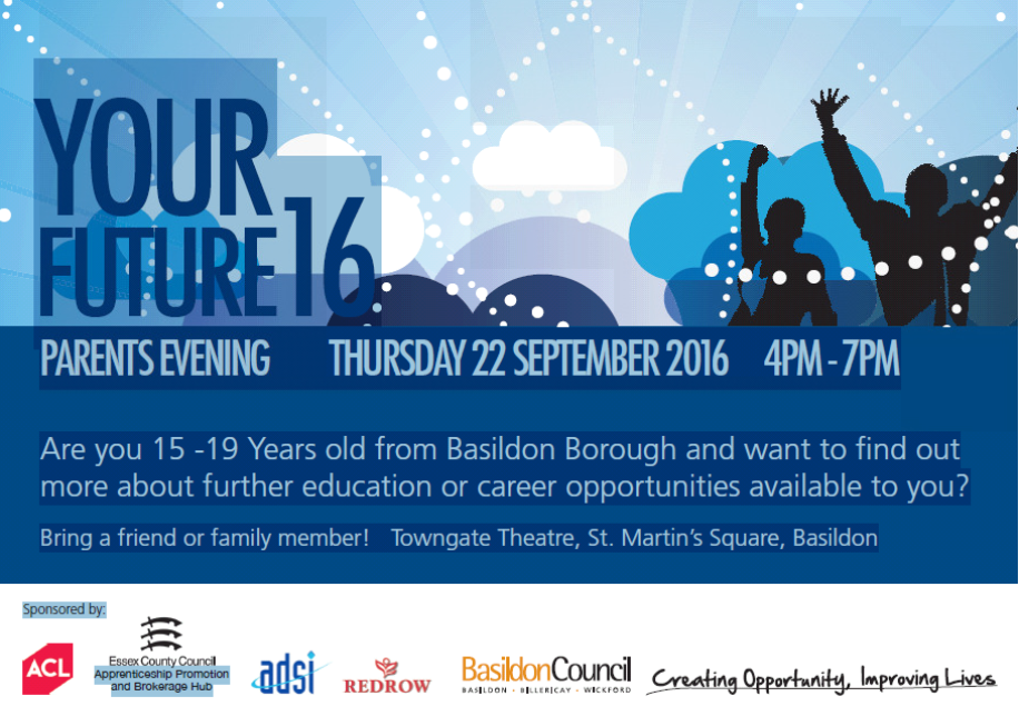 KazDuffield's tweet photo. Aged 15-19years old #Apprenticeship Your future event TODAY at Basildon Towngate 4pm-7pm - we look forward to seeing you and your Parents https://t.co/fChlth1xr9