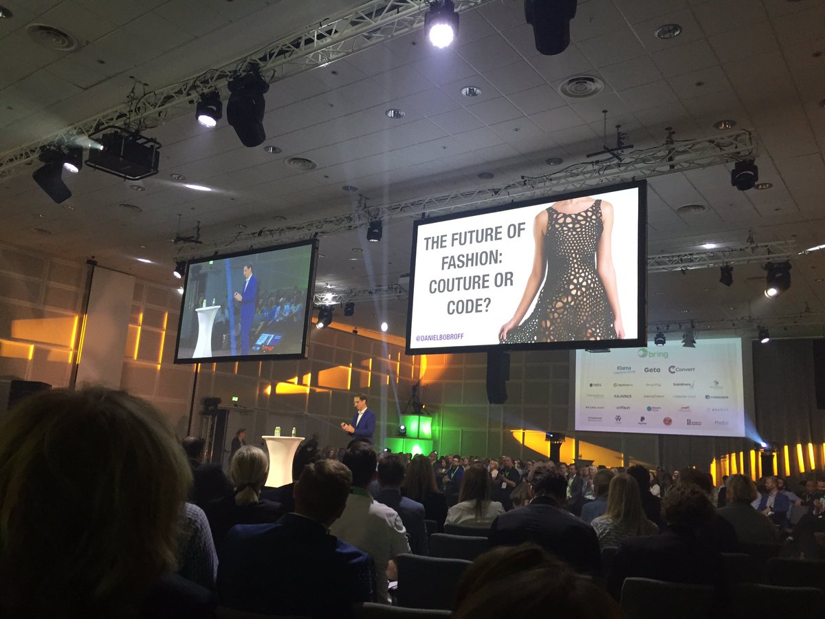 bringnorge's tweet photo. The founder of Fashion Tec and former Asos on stage @DanielBobroff - digital disruption has already happened #bringload https://t.co/6otGTFFWTt