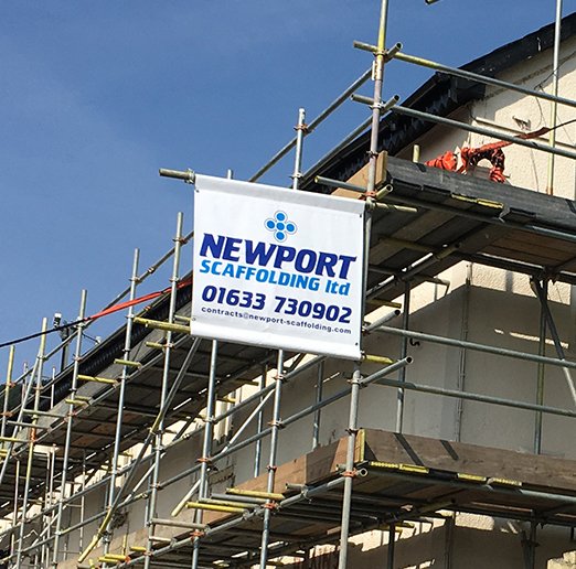 BannerlandUK's tweet photo. Another happy customer! @newport_scaff - Double sided banners - Total block reinforced 700g PVC - UV inks - #Scaffolding #Loftconversions https://t.co/wJG7uzQQqP