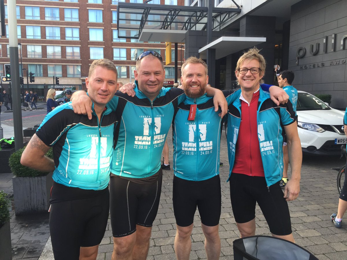London to Paris team <a href="/FairfaxMeadow/">Fairfax Meadow</a> ready for the off! <a href="/tmolema/">Tim Molema</a> <a href="/JohnJwoodward/">John Woodward</a> <a href="/givedanmoore/">Dan Moore</a>