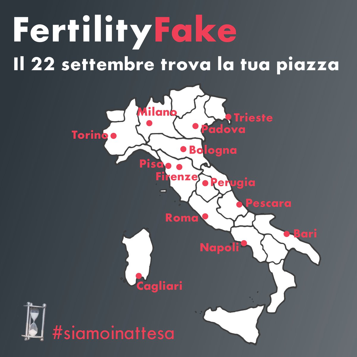 Sign_naF's tweet image. #fertilityday #FertilityFake tutte le piazze di oggi. 
Trova la tua e porta con te una clessidra e un cuscino. #siamoinattesa