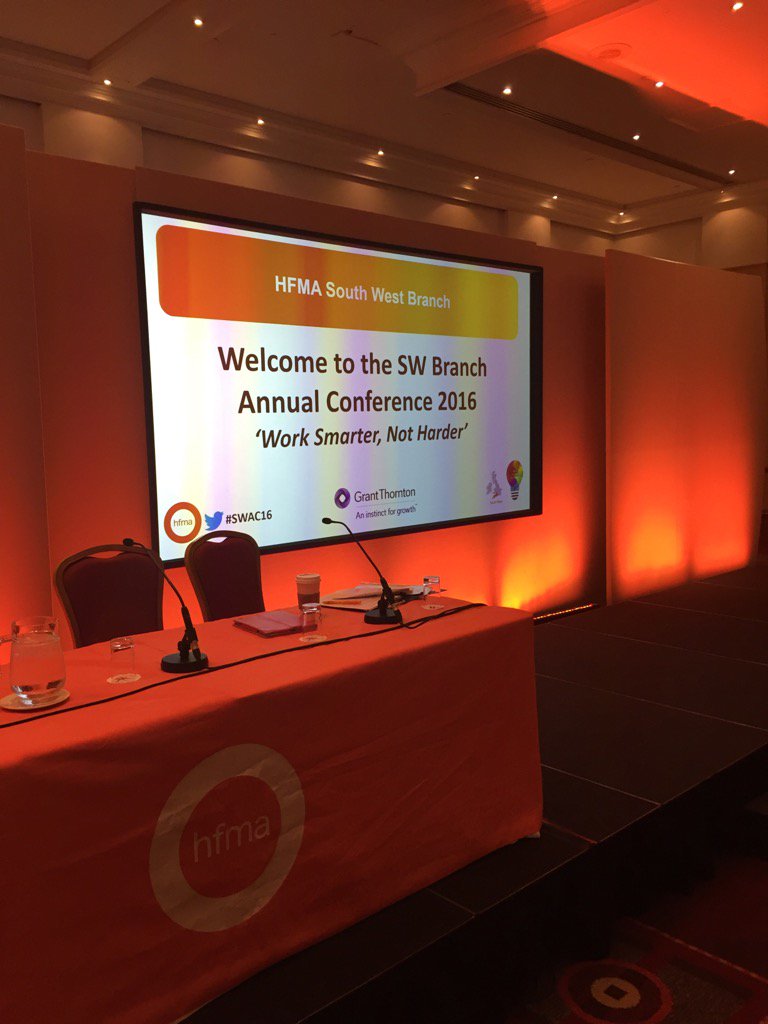SarahBrampton's tweet photo. @HFMAsouthwest @HFMA_UK SW conference about to kick off here in Bristol. The room is buzzing #SWAC16 https://t.co/qdZ1PD4KqA