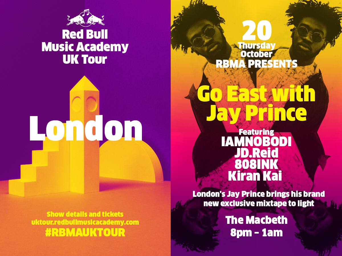 Delighted to reveal the line up for @JayPrince's show on the #RBMAUKTour - get your tickets from uktour.redbullmusicacademy.com 🎉