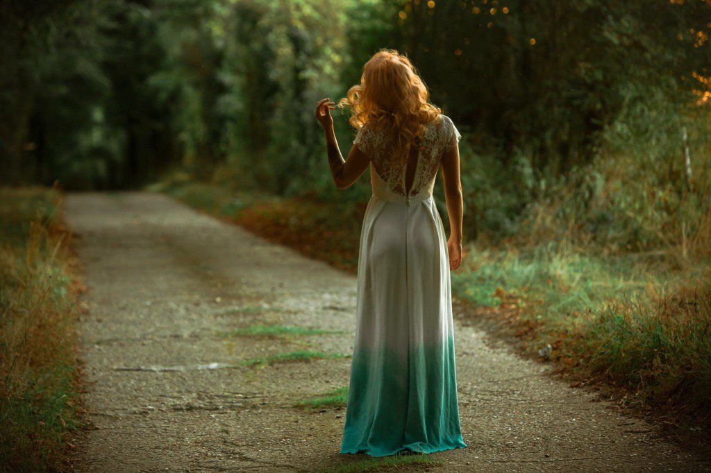 One of our new dip dye wedding dress designs 😍 photo by Kat Jones. #bohoweddingdress #wedding #dipdye #ombre #dress