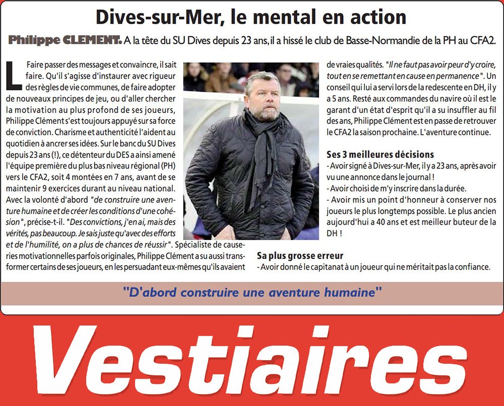 VESTcoaching's tweet photo. #LRTs #CFA2 Dans le DOSSIER du #VestiairesMag N°70, on parlait du #SUDives et de son emblématique #entraîneur Philippe Clément ! https://t.co/zqUI2ACKVo
