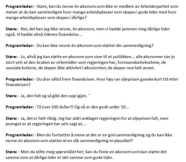 Artig å høre Støre i Politisk kvarter idag 😀