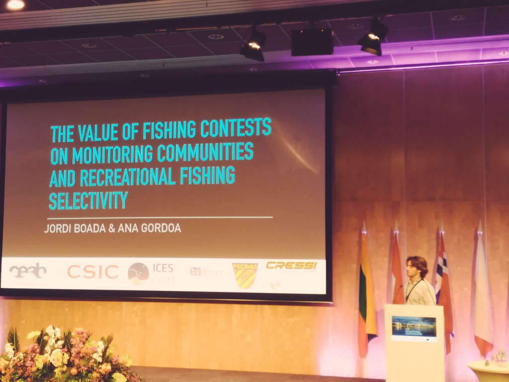 IxaiSalvo's tweet photo. @PecesProyecto presentation at #ICESASC16 hard Work identifying and characterizing #recreational #fishing in #Spain @CSIC @jordiocean https://t.co/roljVL9wYa