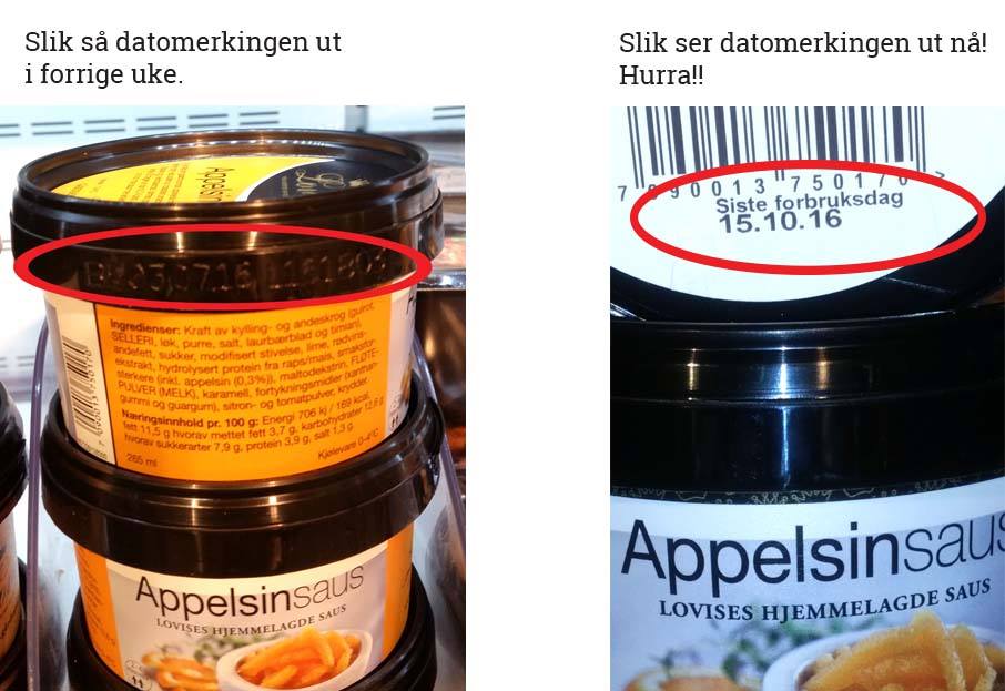 uleselig's tweet photo. Jippi! Louvises hjemmelagde Appelsinsaus gikk fra  #uleselig svart på svart datomerking til #lesbar merking svart på hvitt. Det gledes:-) https://t.co/xeK4yLKbj7