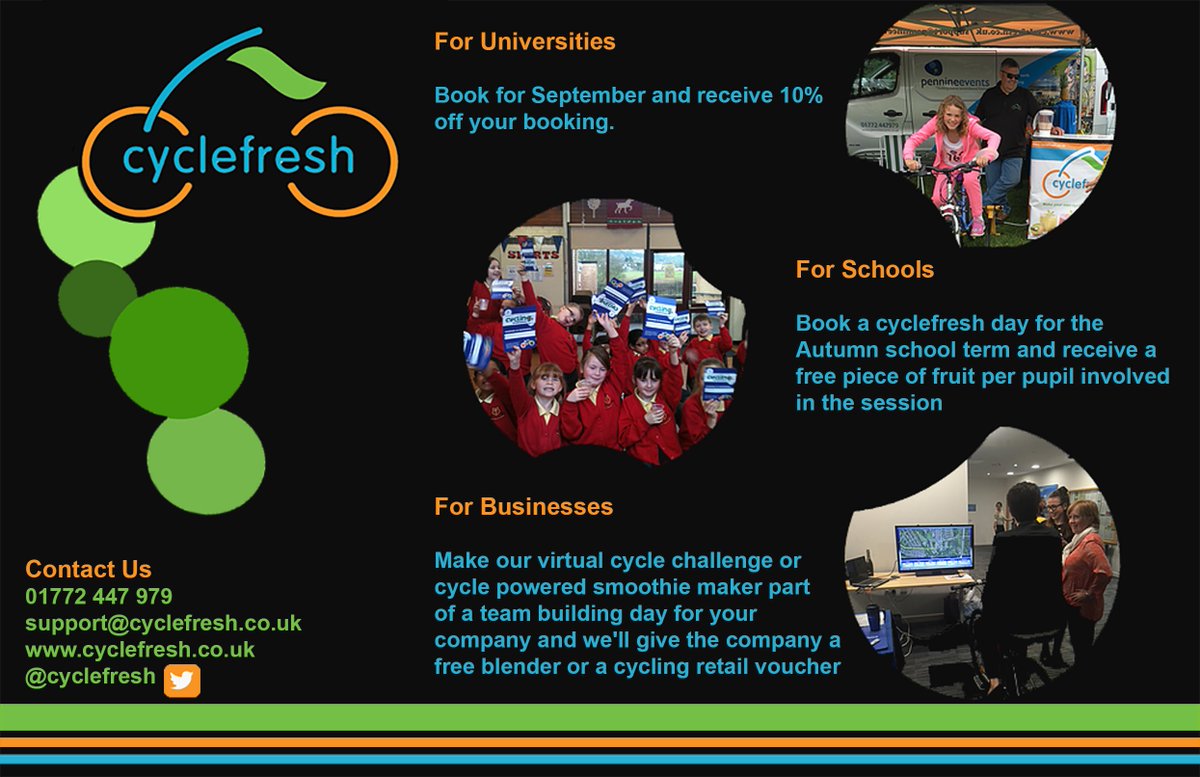 cyclefresh's tweet image. Sept. offers are still open. Get your audience interacting #healthyeating #cycling #challenges #computrainer &amp;amp; more!