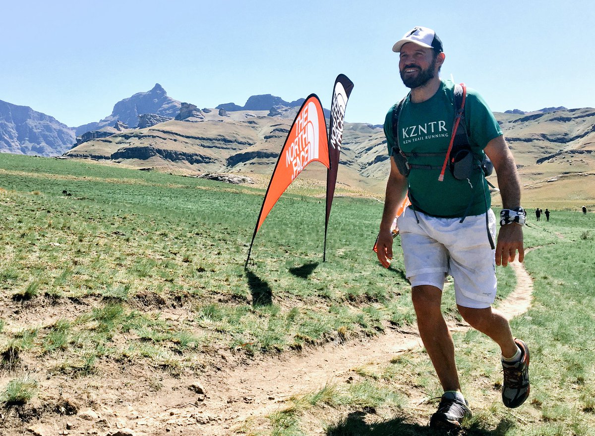 KZNTRAILRUNNING's tweet photo. And he's back! Big smiles across the finish line at the Rhino Peak Challenge! #rhinopeak #RPC2016 #WorldRhinoDay https://t.co/Tk4WIQS4Fu