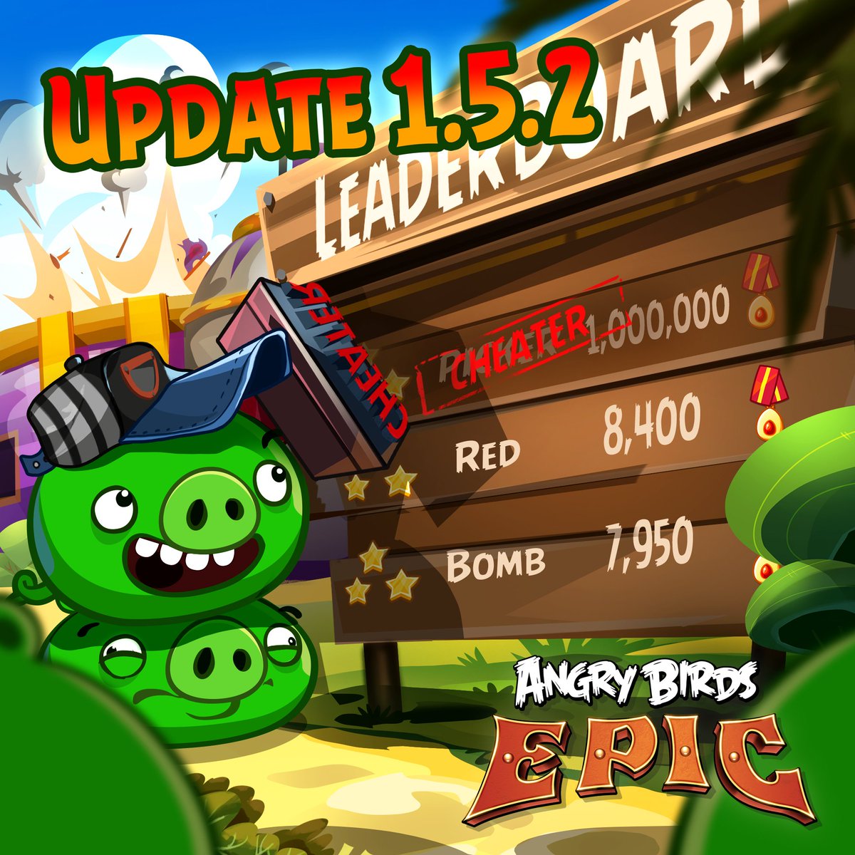 Angry Birds Epic on X: Cheaters, go home! #ABEpic Update 1.5.2