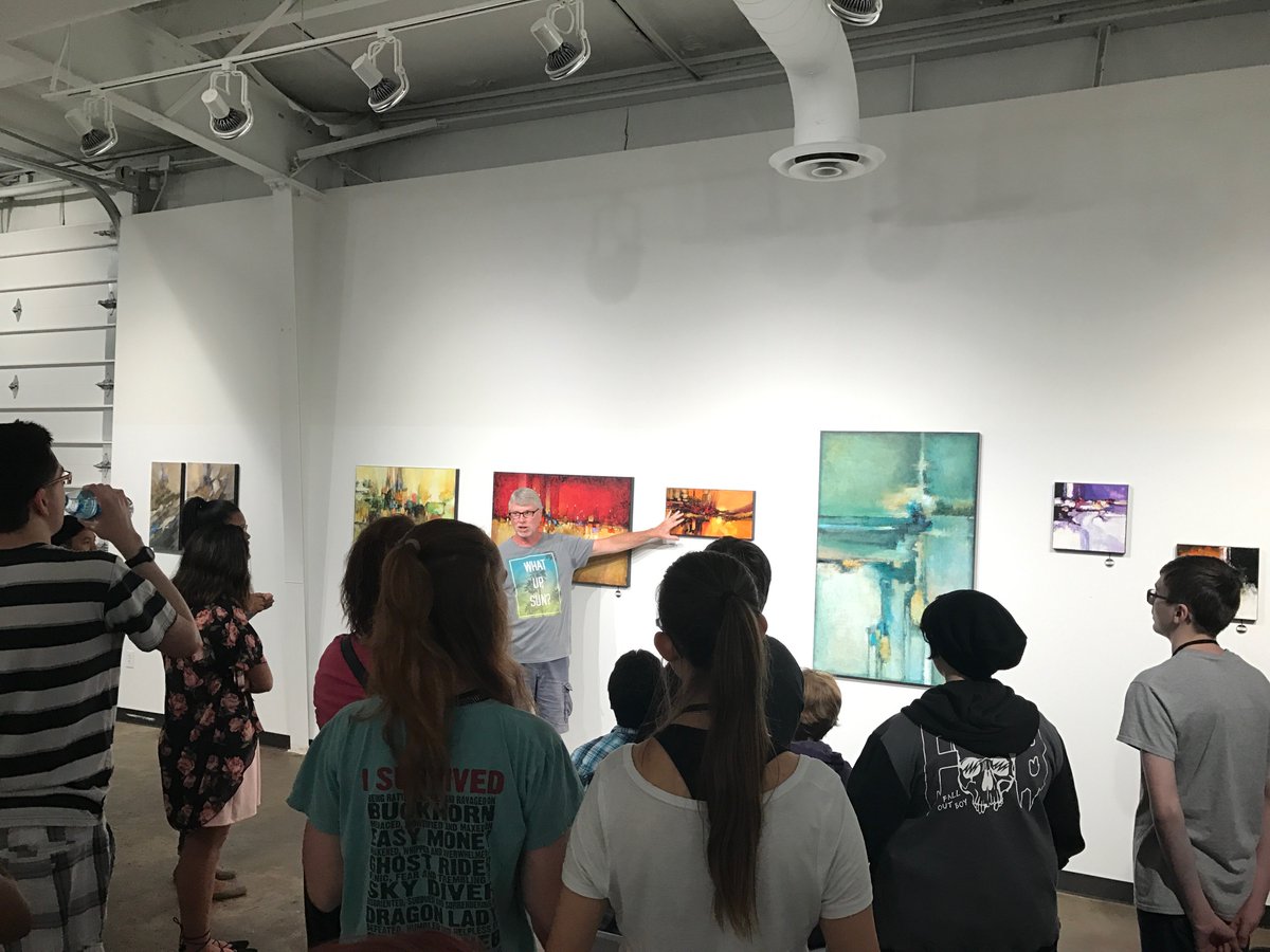 We had great conversations w/ <a href="/jenksps/">Jenks Public Schools</a> art students and artist in residence Christopher Westfall today! 
#jenks #jenksarts #thehive #art