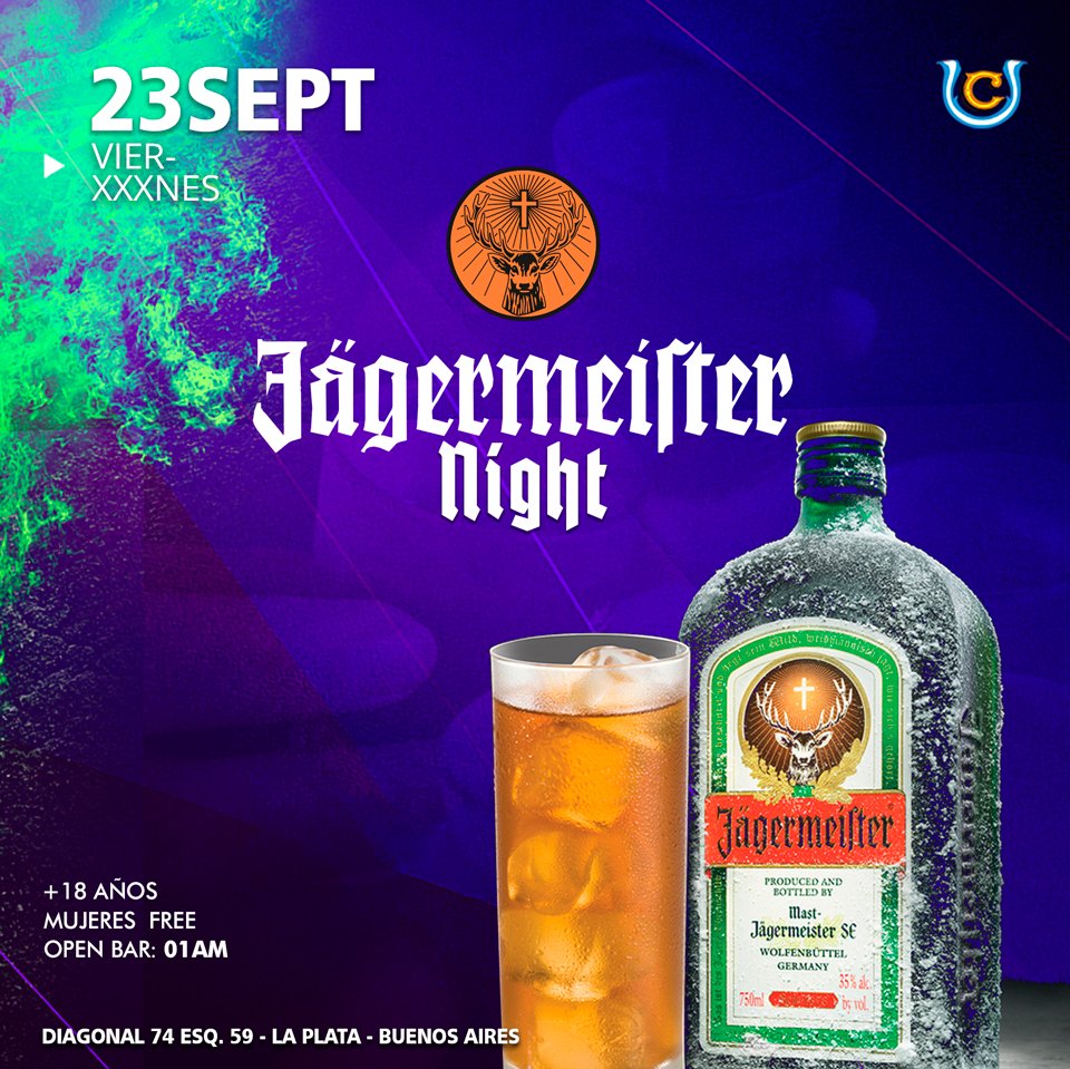 ElCopetin's tweet photo. Esta #primavera la arrancamos con todo! Viernes con amigos y de #NocheJägermeister!🔥✌️ ¡Que explote! #sesale #viernes #laplata #night https://t.co/4pA6GCxEOB