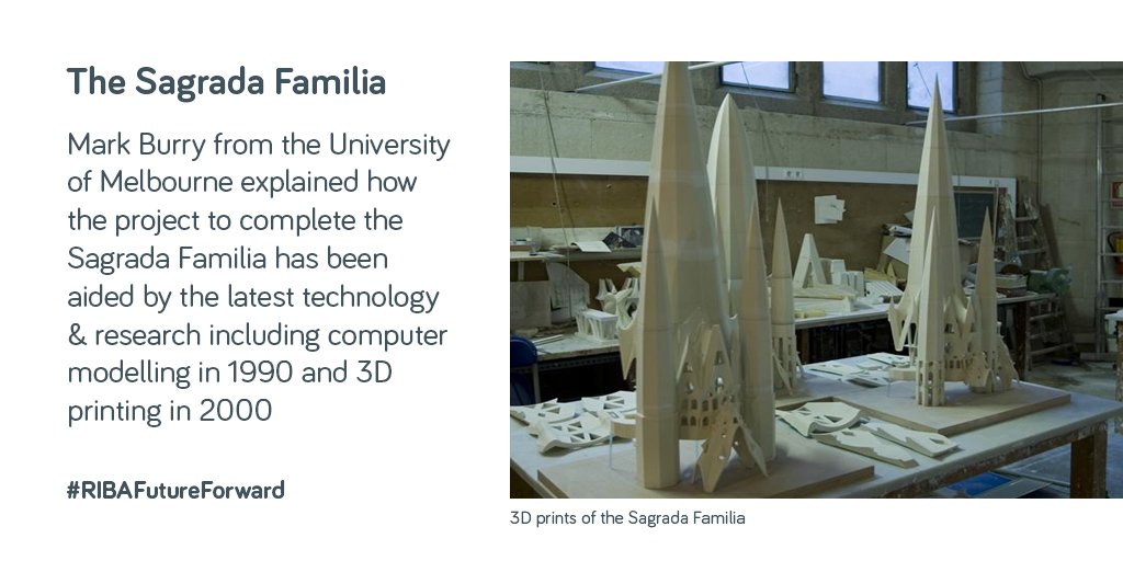 RIBA's tweet photo. The project to complete the Sagrada Familia has embraced new technology to realise the complexities of Gaudi’s vision #RIBAFutureForward https://t.co/TMI7jB2tcd