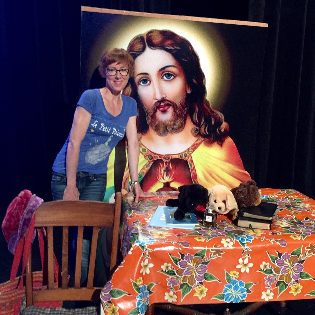 jonathabrooke's tweet photo. Jesus came to load-in at the Argenta Theater!! I've got a good feeling about this "4 Noses" thing. 
#4noses #acansafestival #littlerockrules https://t.co/fyB8P4rV97