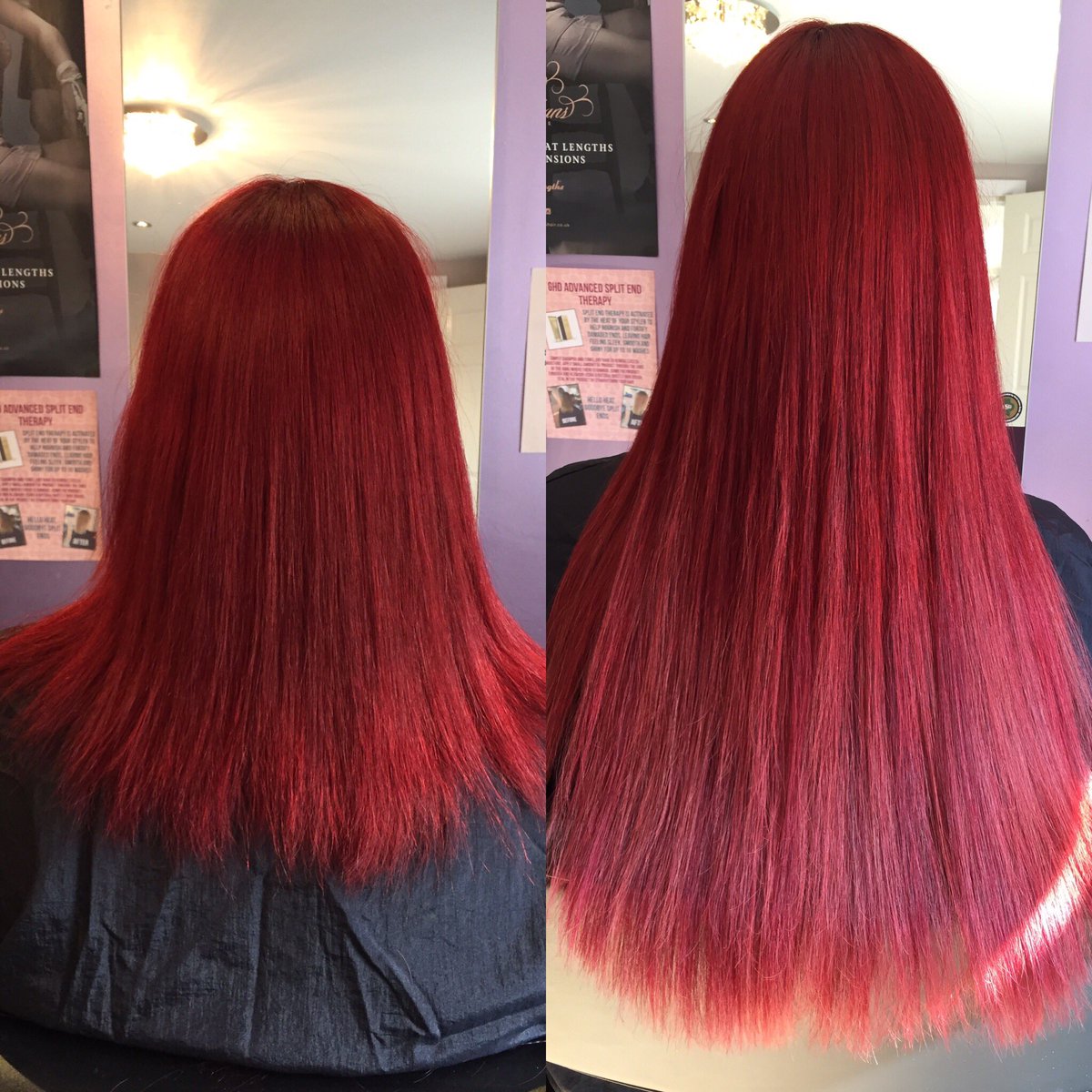 <a href="/GreatLengthsUK/">Great Lengths UK ®</a> extensions applied today <a href="/iconproductsuk/">I.C.O.N. Products UK</a> colour used 6.666 with red booster + stainglass radioactive red