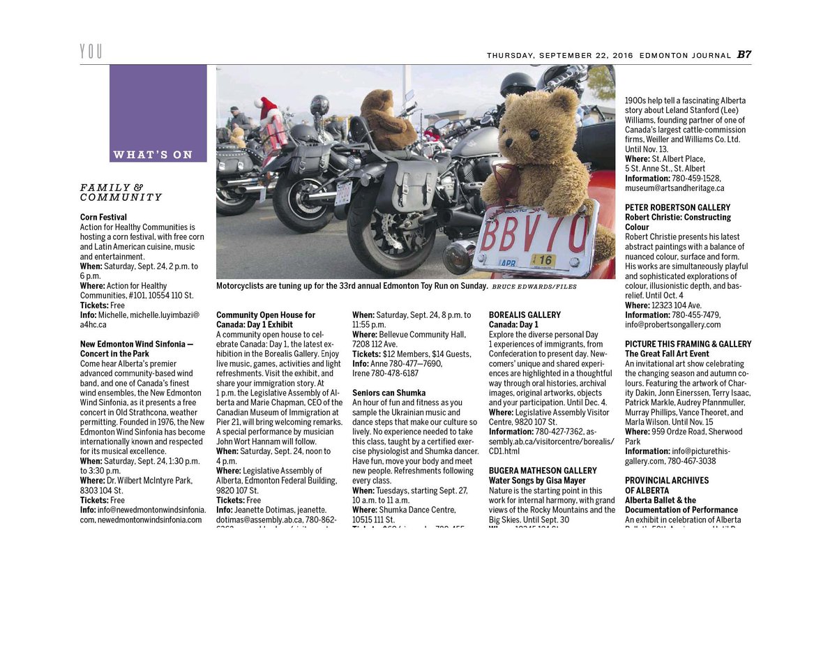 Saturday's FREE concert is listed in today's <a href="/edmontonjournal/">Edmonton Journal</a> #yeg #yegarts #yegmusic #OldStrathcona #windband #yegevents #yegculture