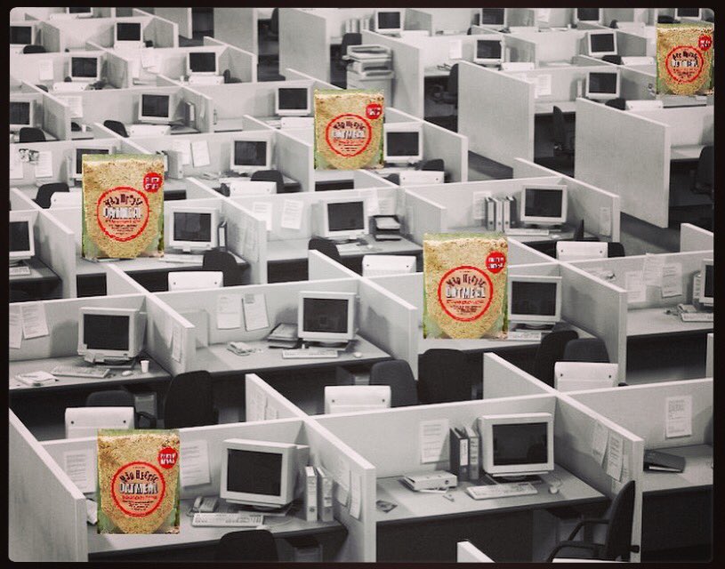 MadHecticFoods's tweet photo. Sea of cubicles got you down?  Fuel up with a bag of Mad Hectic Oatmeal! It only takes 60 seconds! #oatmeal #proats #breakfast #madhectic https://t.co/x11MzwU0XE