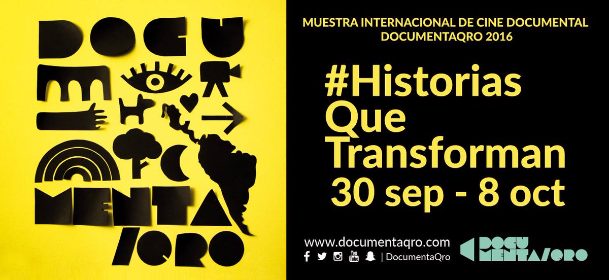 DOQUMENTAmx's tweet photo. ¡¡Todxs INVITADXS!! ¡¡La #MuestraDocumentaQro está por llegar y es PARA TI!! 8 días de a... https://t.co/TTCznnVpeW https://t.co/a3SW1RzwV3