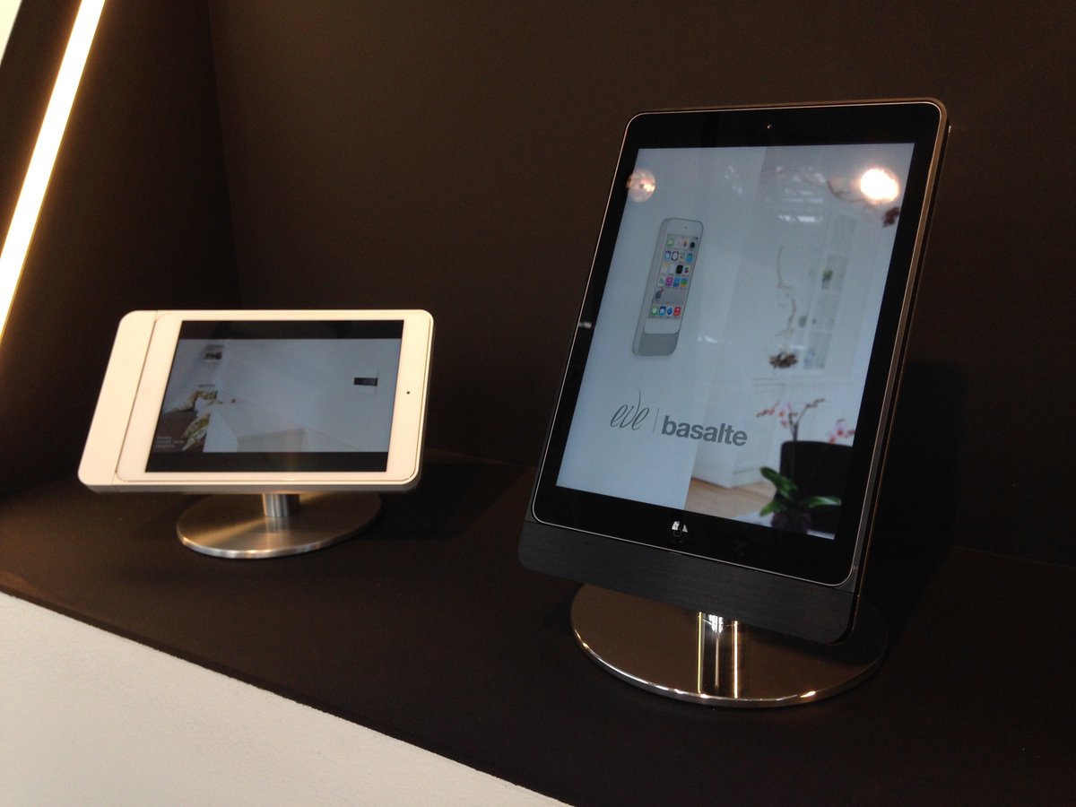 ivoryegg's tweet photo. Stunning iPad frames &amp; stands that compliment any #HomeAutomation system at #100Design by @BasalteBE stand #E249 https://t.co/eApfPxvYqt