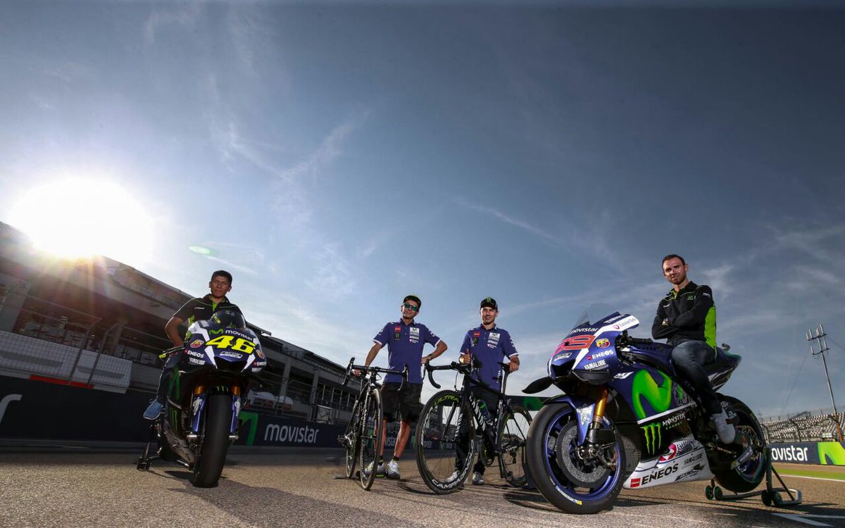 NairoQuinCo's tweet photo. Otra experiencia sobre ruedas con @ValeYellow46 @lorenzo99 y @alejanvalverde @movistar_es @Movistar_Team https://t.co/aw6rDLVIpm