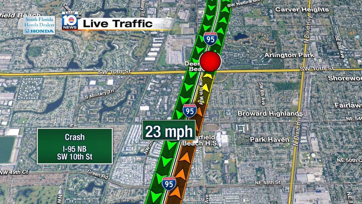 Crash involving tractor-trailer on I-95 NB at SW 10th St #traffic https://t.co/iLwcw3m0WO