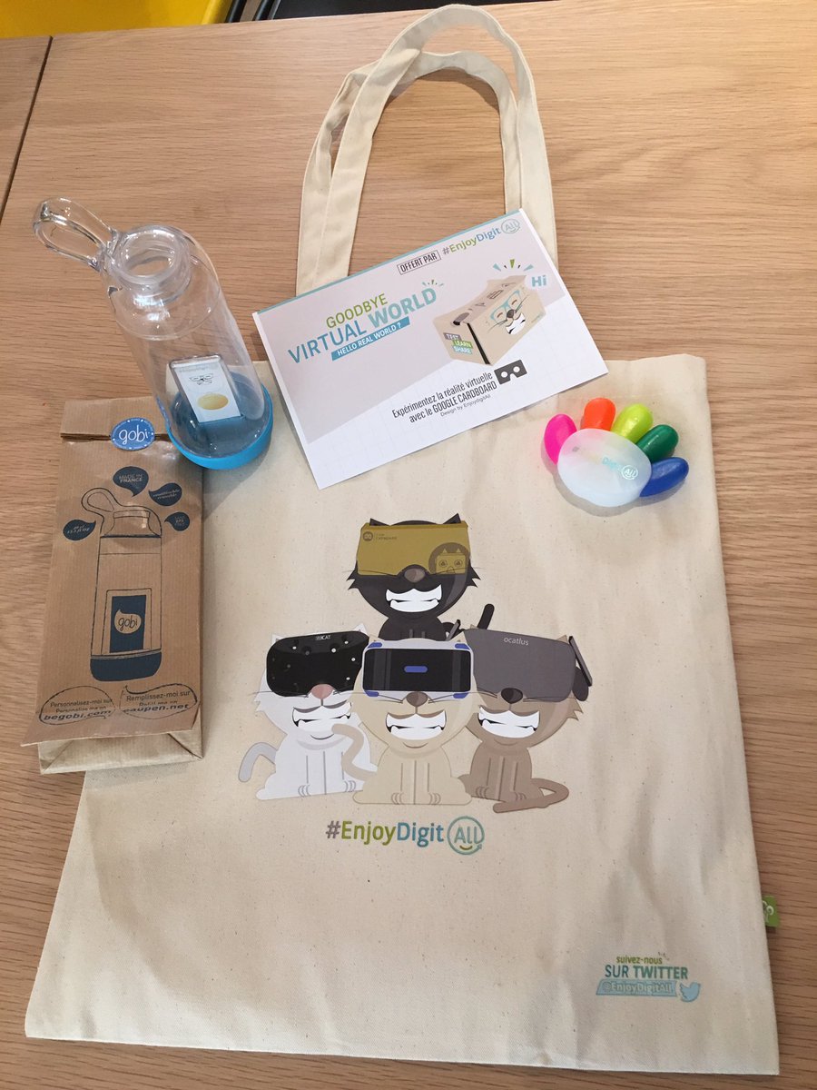 JulieDaudignon's tweet photo. #BCD6 Et merci aussi pour ces chouettes goodies. On a été gâtés ! 😺😻 Au plaisir de vous revoir ! Une équipe de choc 👏🏻👏🏻👏🏻 #enjoydigital https://t.co/Xm2OSdsma8