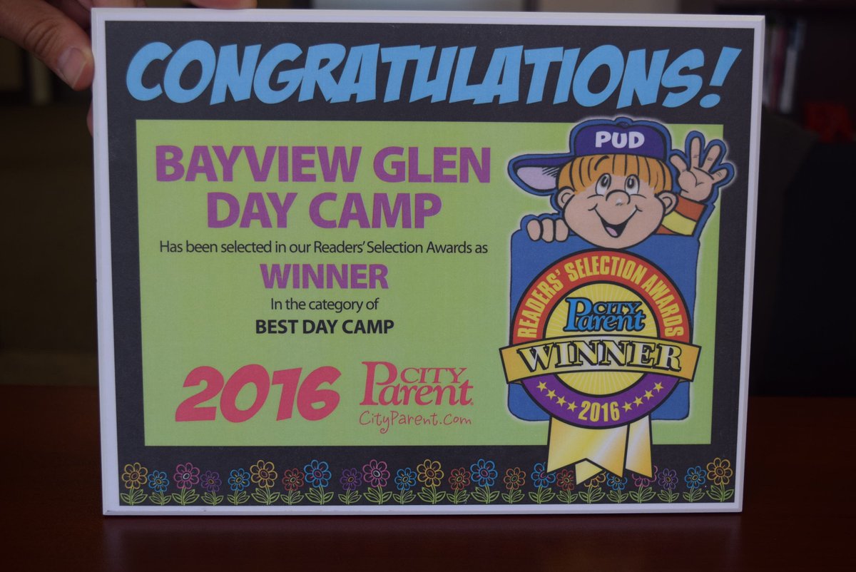 bayviewglen's tweet photo. Look what arrived in the mail for our award winning @bvgdaycamp. Going up in the office as we speak.  #daycamp https://t.co/rpAebG42q6